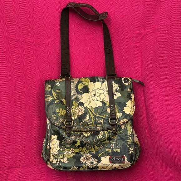 Cute Sakroots versatile green floral backpack/bag. - Picture 1 of 9
